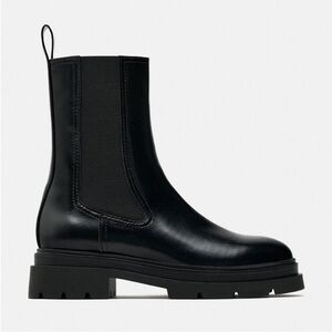 Zara Black Lug Sole Boots